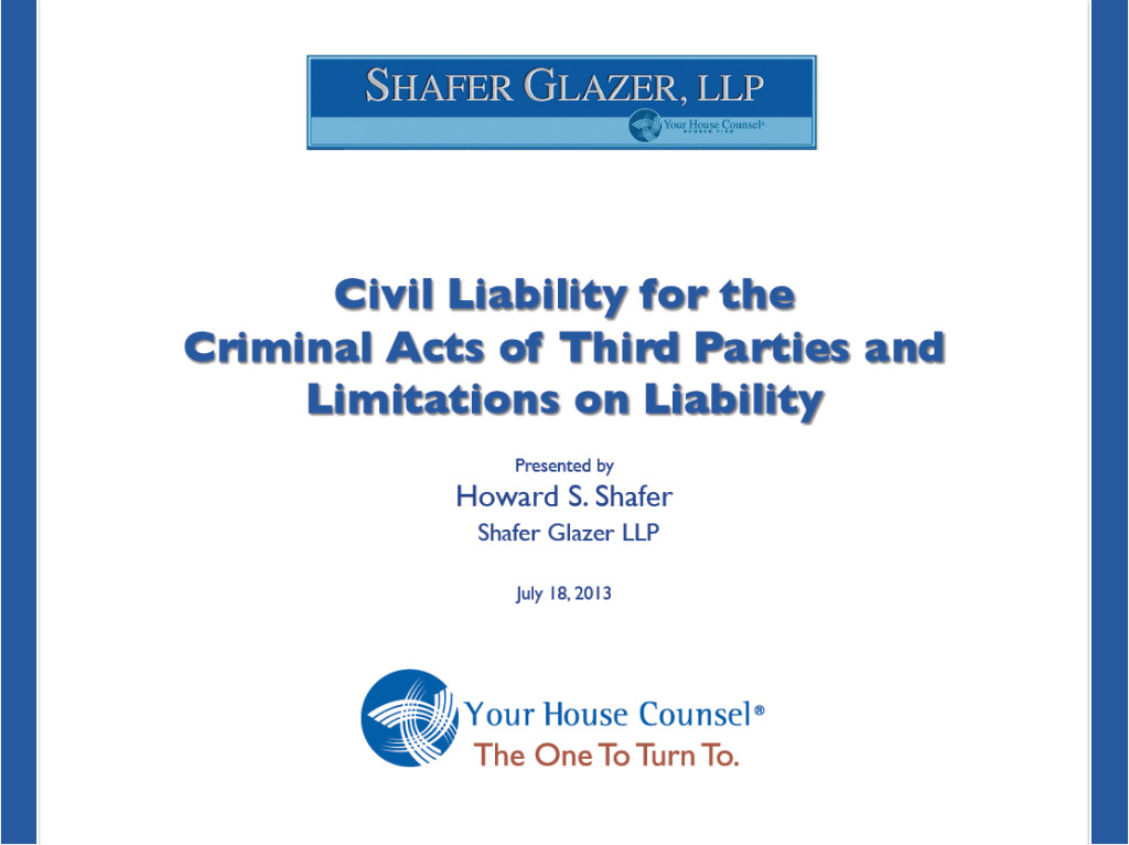 CIVIL LIABILITY FOR THE CRIMINAL ACTS